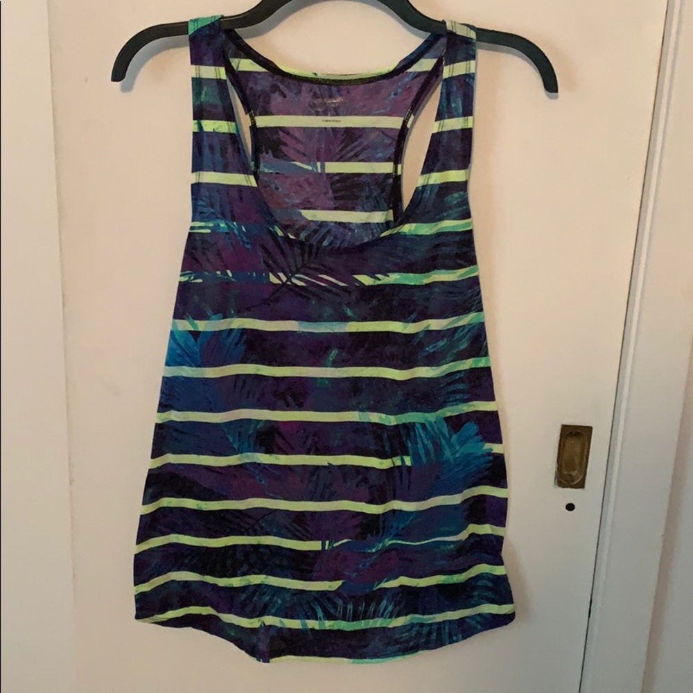 Striped Palm Tree Print Tank